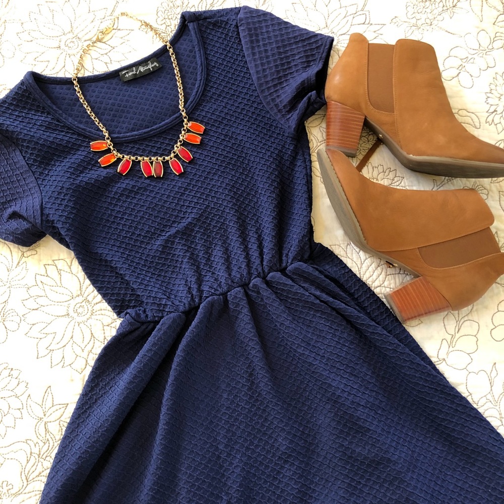 Navy Blue A-Line Dress - S